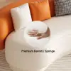 Suncurve 210 cm Performance Leather Curved Upholstered Sofa with Pillows – Orangewhite