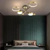 Nordic Style Semi Flush Mount Lighting Gold/Black Ceiling Light Fixture LED Ring
