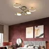 Nordic Style Semi Flush Mount Lighting Gold/Black Ceiling Light Fixture LED Ring