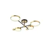 Nordic Style Semi Flush Mount Lighting Gold/Black Ceiling Light Fixture LED Ring