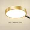 Nordic Style Semi Flush Mount Lighting Gold/Black Ceiling Light Fixture LED Ring