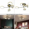 Nordic Style Semi Flush Mount Lighting Gold/Black Ceiling Light Fixture LED Ring