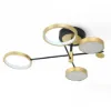 Nordic Style Semi Flush Mount Lighting Gold/Black Ceiling Light Fixture LED Ring