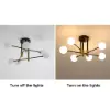 Modern White Glass 6-Light Semi-Flush Mount Chandelier
