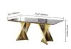 70.9" Espresso Modern Dining Table with Marble Top & Stainless Steel Pedestal Rectangle