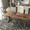 Farmhouse 1500 mm Rectangular Light Walnut Solid Wood Desk