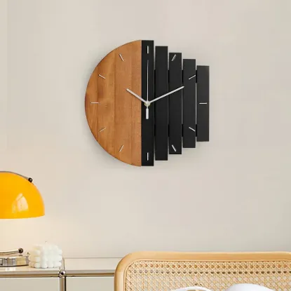 300mm Rustic Abstract Wood Wall Clock For Living Room Home Hanging Artistic Decor Art