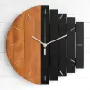 300mm Rustic Abstract Wood Wall Clock For Living Room Home Hanging Artistic Decor Art
