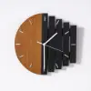300mm Rustic Abstract Wood Wall Clock For Living Room Home Hanging Artistic Decor Art