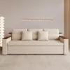 2108 cm 3-Seater Cotton & Linen Pull-out Sofa Bed with Storage – Beige Full Sleeper