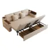 2108 cm 3-Seater Cotton & Linen Pull-out Sofa Bed with Storage – Beige Full Sleeper