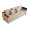 2108 cm 3-Seater Cotton & Linen Pull-out Sofa Bed with Storage – Beige Full Sleeper