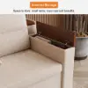 2108 cm 3-Seater Cotton & Linen Pull-out Sofa Bed with Storage – Beige Full Sleeper