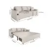 2100 mm Convertible Bed Full Sleeper Sofa Leath-aire Upholstered Storage with Speaker