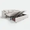 2100 mm Convertible Bed Full Sleeper Sofa Leath-aire Upholstered Storage with Speaker