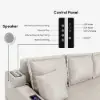 2100 mm Convertible Bed Full Sleeper Sofa Leath-aire Upholstered Storage with Speaker
