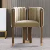 Velvet Upholstered Channel Tufted Barrel Accent Chair with Wooden Legs – Sand