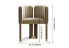 Velvet Upholstered Channel Tufted Barrel Accent Chair with Wooden Legs – Sand