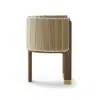 Velvet Upholstered Channel Tufted Barrel Accent Chair with Wooden Legs – Sand