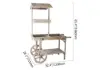 Natural Solid Wood Garden Cart Display Plant Stand Potting Bench