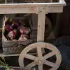 Natural Solid Wood Garden Cart Display Plant Stand Potting Bench