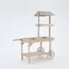 Natural Solid Wood Garden Cart Display Plant Stand Potting Bench