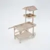 Natural Solid Wood Garden Cart Display Plant Stand Potting Bench