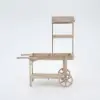 Natural Solid Wood Garden Cart Display Plant Stand Potting Bench