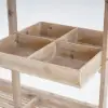 Natural Solid Wood Garden Cart Display Plant Stand Potting Bench