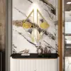 900mmH 2 Pieces Metal Triangular Wall Decor Hollow-out Ginkgo Leaves Floral Art