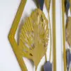 900mmH 2 Pieces Metal Triangular Wall Decor Hollow-out Ginkgo Leaves Floral Art