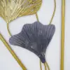 900mmH 2 Pieces Metal Triangular Wall Decor Hollow-out Ginkgo Leaves Floral Art
