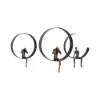 Modern 3D Artistic Figure Metal and Resin Wall Decor in Black