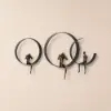 Modern 3D Artistic Figure Metal and Resin Wall Decor in Black