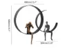500mm Modern 3D Wall Decor Artistic Figure Metal & Resin Wall Art in Black
