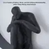 500mm Modern 3D Wall Decor Artistic Figure Metal & Resin Wall Art in Black