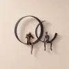 500mm Modern 3D Wall Decor Artistic Figure Metal & Resin Wall Art in Black