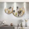 Picture of Modern 3D Hollow-out Ginkgo Leaves Wall Decor Home Metal Round Wall Art in Gold & Gray