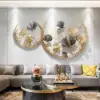 Picture of Modern 3D Hollow-out Ginkgo Leaves Wall Decor Home Metal Round Wall Art in Gold & Gray