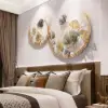 Picture of Modern 3D Hollow-out Ginkgo Leaves Wall Decor Home Metal Round Wall Art in Gold & Gray