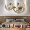 Picture of Modern 3D Hollow-out Ginkgo Leaves Wall Decor Home Metal Round Wall Art in Gold & Gray