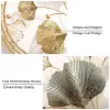 Picture of Modern 3D Hollow-out Ginkgo Leaves Wall Decor Home Metal Round Wall Art in Gold & Gray