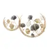 Picture of Modern 3D Hollow-out Ginkgo Leaves Wall Decor Home Metal Round Wall Art in Gold & Gray