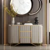 Modern 130 cm Sintered Stone Sideboard with 2 Doors & 3 Drawers