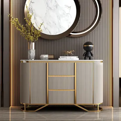 Modern 130 cm Sintered Stone Sideboard with 2 Doors & 3 Drawers