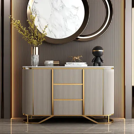Modern 130 cm Sintered Stone Sideboard with 2 Doors & 3 Drawers