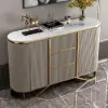 Modern 130 cm Sintered Stone Sideboard with 2 Doors & 3 Drawers