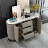 Modern 130 cm Sintered Stone Sideboard with 2 Doors & 3 Drawers