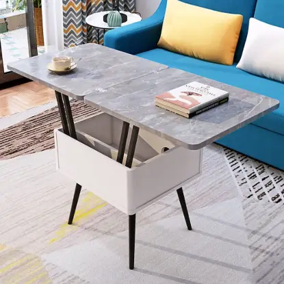 Picture of Modern 55 - 110 cm Gray Lift-Top Extendable Coffee Table with Storage
