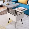 Modern 55 - 110 cm Gray Lift-Top Extendable Coffee Table with Storage